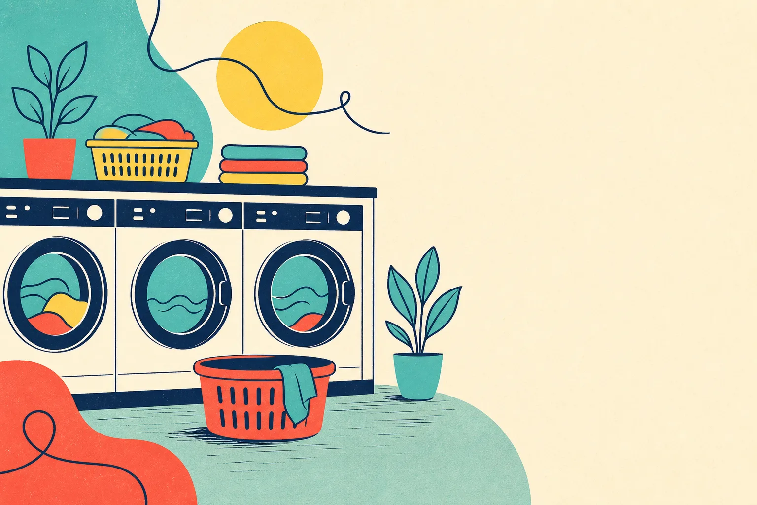 Flat illustration for the article "Will Laundromats Survive - Copy".