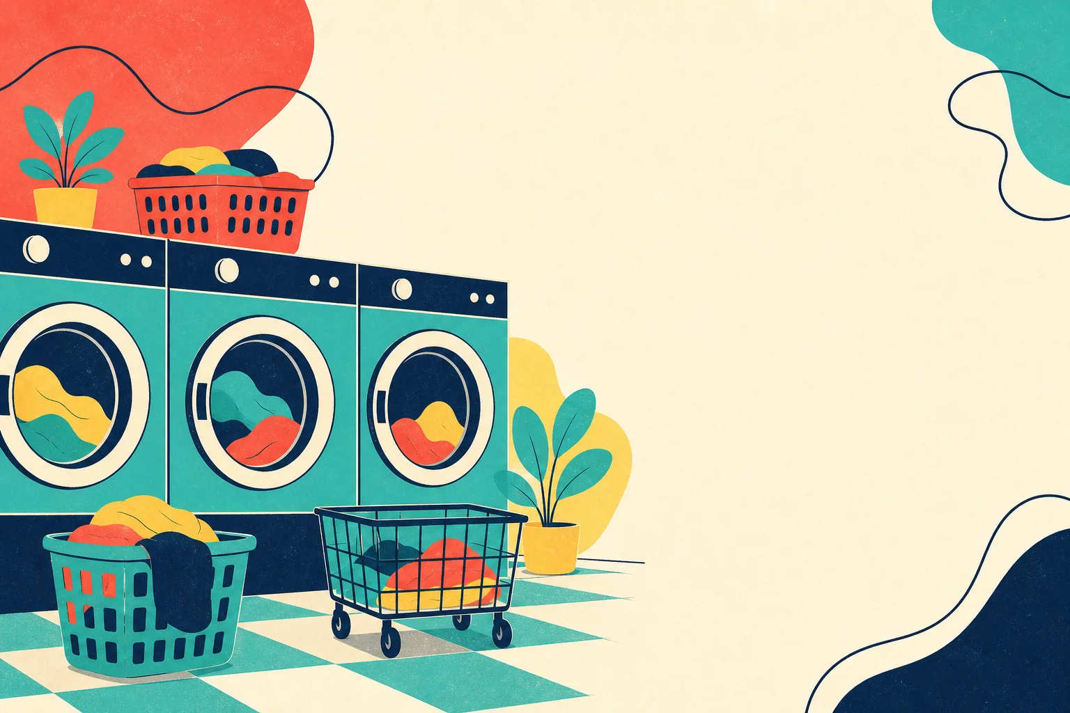 Flat illustration for the article "Will Laundromats Survive".